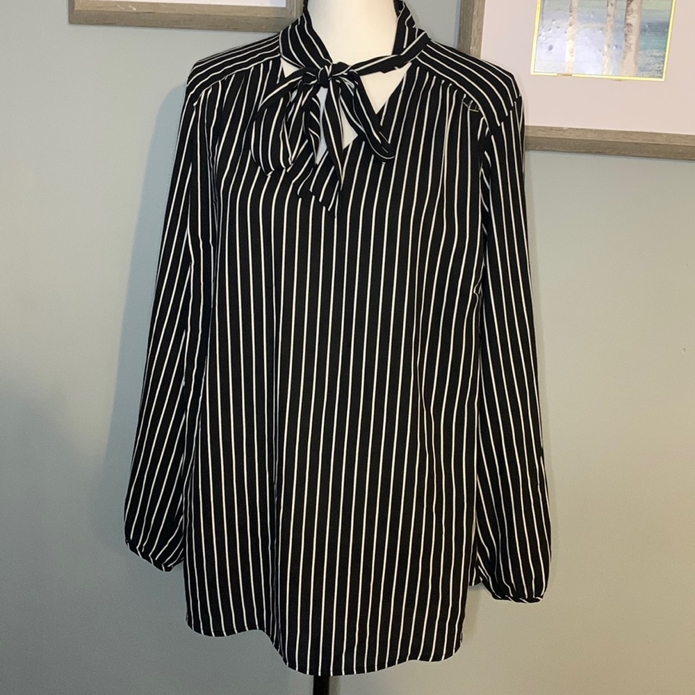 Black and white striped top
